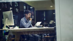 man working in office